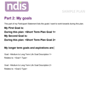 NDIS Plan My Goals