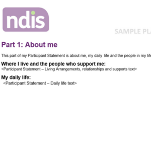 NDIS Plan about me